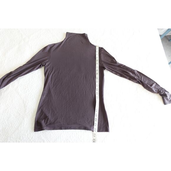 NEW dark mocha mock turtleneck stretch top - Picture 5 of 9